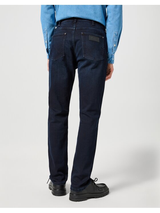 Wrangler Wrangler Jeansy Greensboro Deep Blue Black Niebieski Slim Fit
