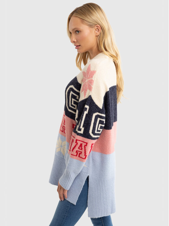 BIG STAR BIG STAR Sweter APRESA_000_160 Błękitny Oversize