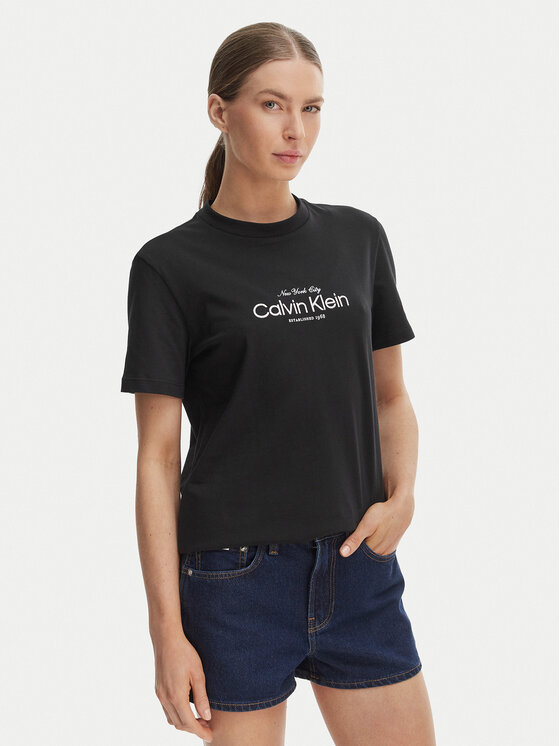 Calvin Klein Jeans Calvin Klein Jeans Tričko NYC Logo LV047F810G Čierna Classic Fit