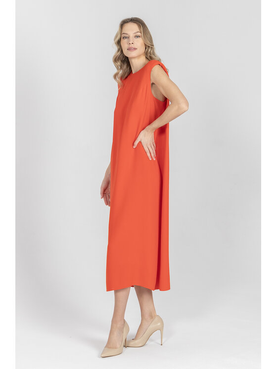 Deni Cler Milano Deni Cler Milano Sukienka koktajlowa T-DC-3048-F2-20-30-1 Czerwony Oversize