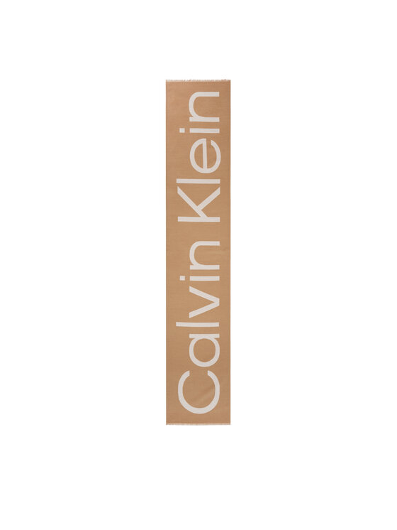 Calvin Klein Calvin Klein Шаль Fringes 2-Tones Wool Blend Scarf K60K612028 Коричневий