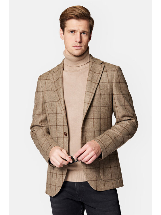 Lancerto Lancerto Marynarka Gatwick MA099223000003 Beżowy Regular Fit