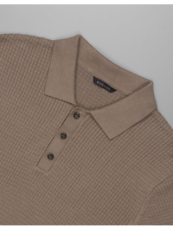 Borgio Borgio Polo sturno Brązowy Classic Fit