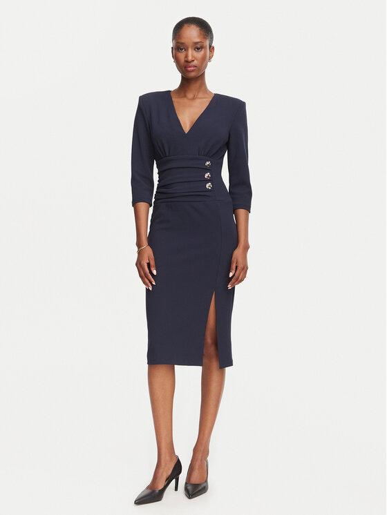 Rinascimento Коктейлна рокля CFC0020495002 Тъмносин Slim Fit