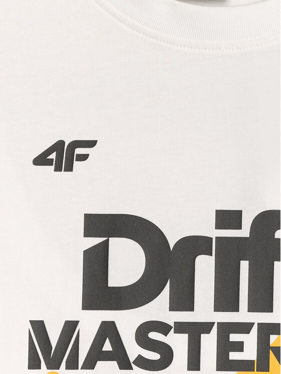 4F 4F T-Shirt MOTOSPORTS 2026 Biały Loose Fit