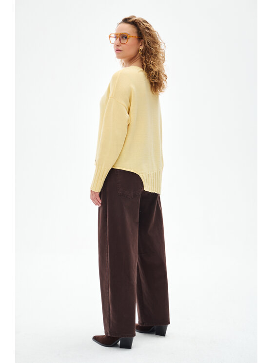 blue shadow blue shadow Sweter Bocq Żółty Regular Fit