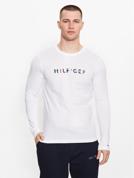 Tommy Hilfiger Majica Dugih Rukava MW0MW31537 Bijela Slim Fit