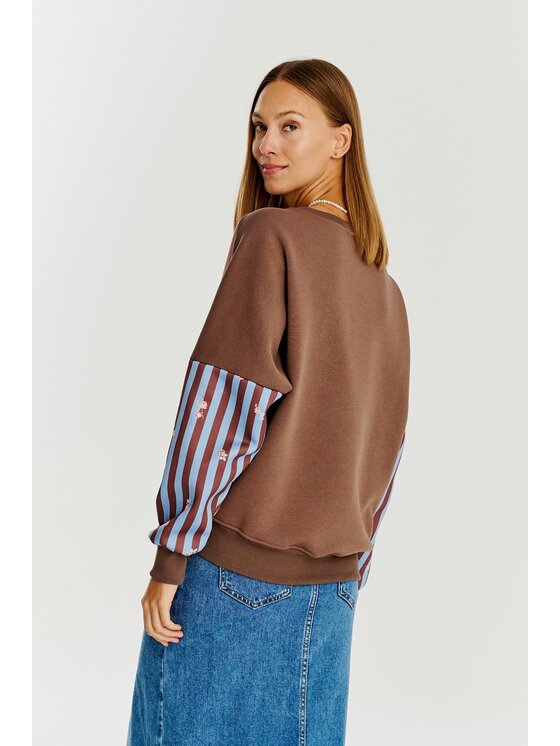 NAOKO NAOKO Bluza Free Soul Beżowy Oversize
