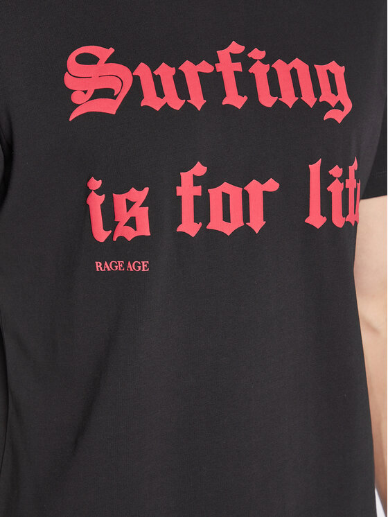 Rage Age Rage Age T-Shirt Surfer Μαύρο Regular Fit