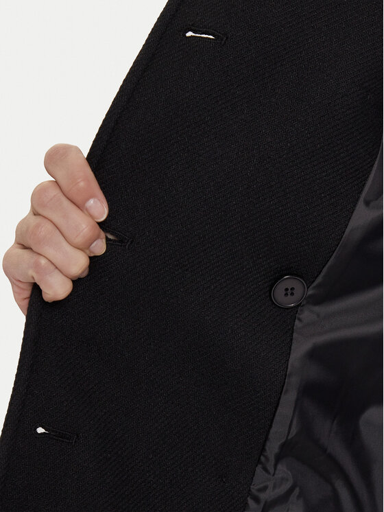 Morgan Morgan Wollmantel 242-GEVA Schwarz Regular Fit