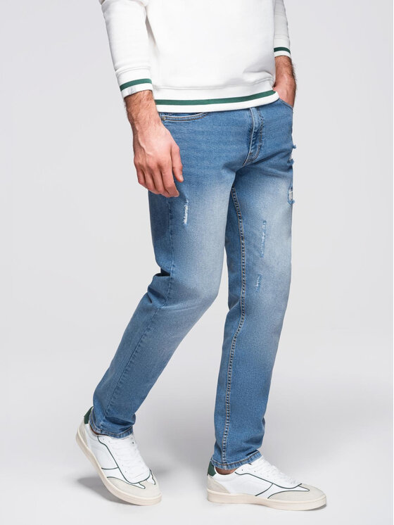 Ombre Ombre Jeansy OM-PADP-0254 Niebieski Regular Fit