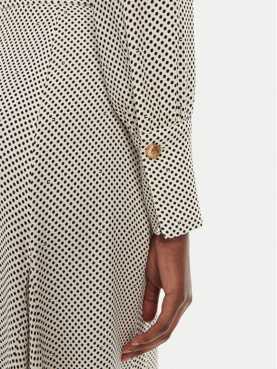 Elisabetta Franchi Elisabetta Franchi Sukienka koszulowa AB86552E2 E84 Écru Regular Fit