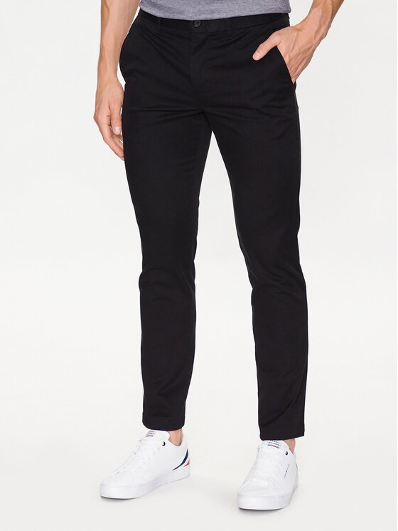 Tommy Hilfiger Chino Hlače Bleecker 1985 MW0MW26619 Črna Slim Fit