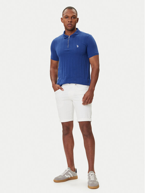 Petrol Industries Petrol Industries Szorty jeansowe M-ROS-SHO005 Biały Slim Fit