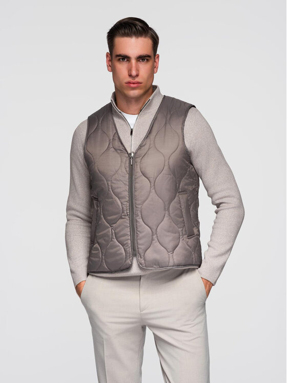 Ombre Ombre Płaszcz zimowy OM-COLC-0144 Brązowy Regular Fit