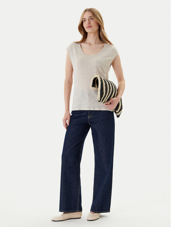 United Colors Of Benetton United Colors Of Benetton Тишърт 37UJE16B1 Бежов Regular Fit