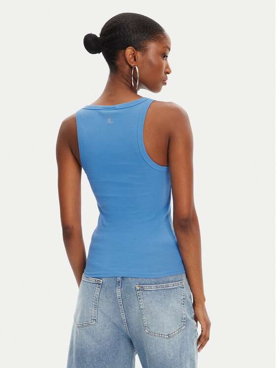 Juicy Couture Juicy Couture Top Racer JCWLV125305 Niebieski Slim Fit