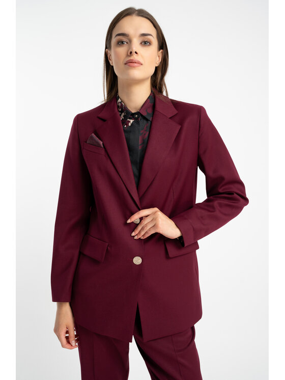 CLICK CLICK Σακάκι 71-0044 Μπορντό Classic Fit
