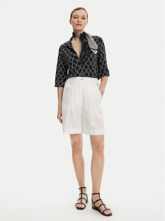 Max Mara Beachwear Max Mara Beachwear Bermuda kratke hlače Sultano 2516141019 Bela Relaxed Fit