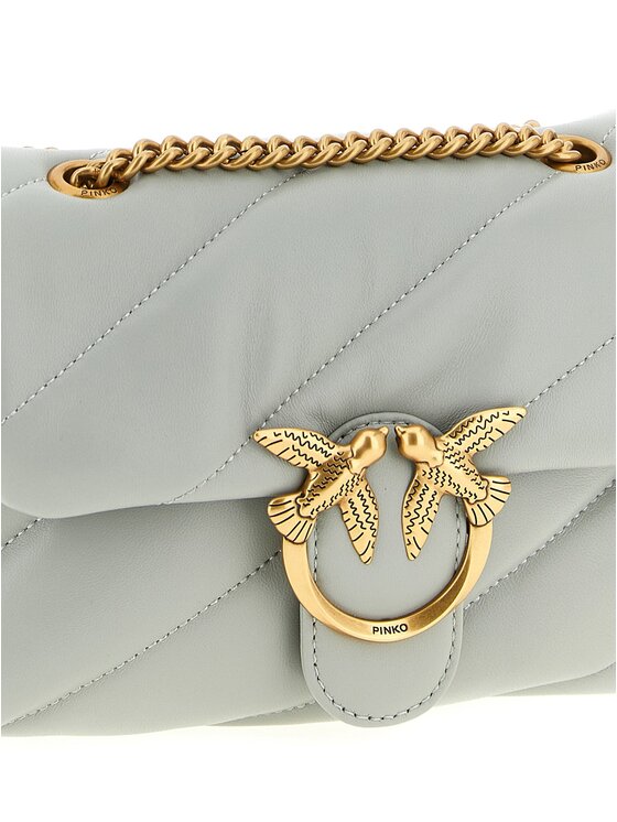 PINKO PINKO Τσάντα Gray Lamb Fur Crossbody Γκρι