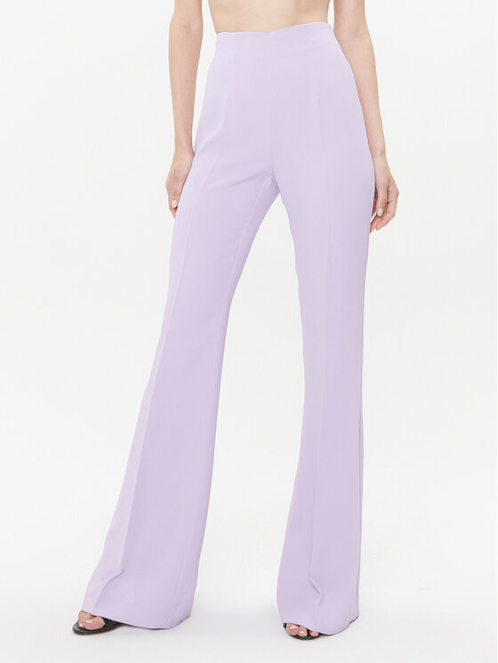 TWINSET Bavlnené nohavice 232TP2053 Fialová Regular Fit