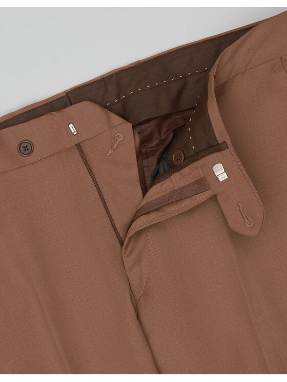 Borgio Borgio Spodnie garniturowe monticiano_br Brązowy Slim Fit