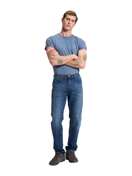 Lee Lee Jeansy 112386493 Niebieski Straight Leg