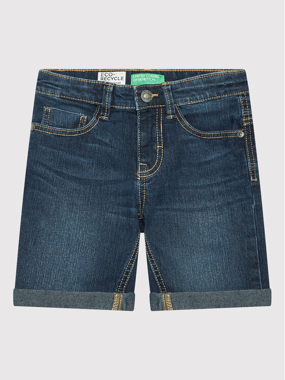 United Colors Of Benetton Pantaloni scurți de blugi 4XA259DY0 Albastru Slim Fit