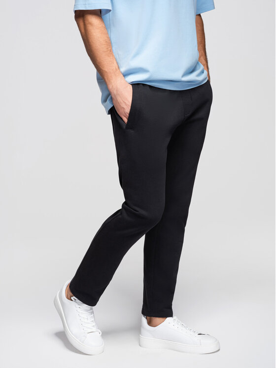 Ombre Ombre Spodnie dresowe OM-PABS-0304 Czarny Slim Fit