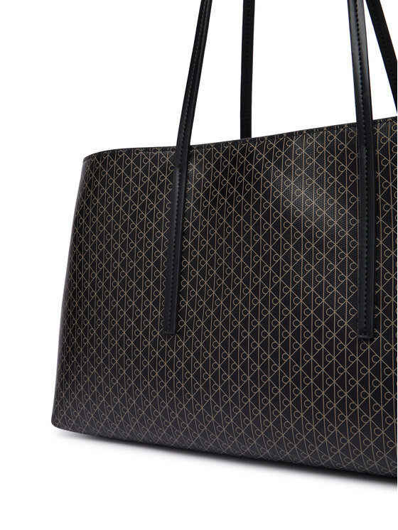 Calvin Klein Calvin Klein Borsetta Emblem Aop Medium Work Tote LV04F3786G Nero