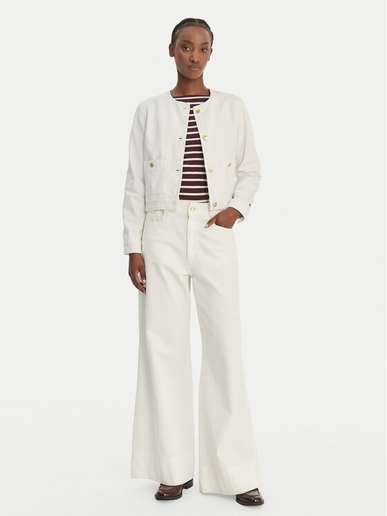 Tommy Hilfiger Tommy Hilfiger Дънково яке Lady WW0WW48591 Бял Regular Fit