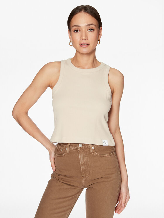 Calvin Klein Jeans Calvin Klein Jeans Marškinėliai J20J221055 Smėlio Regular Fit