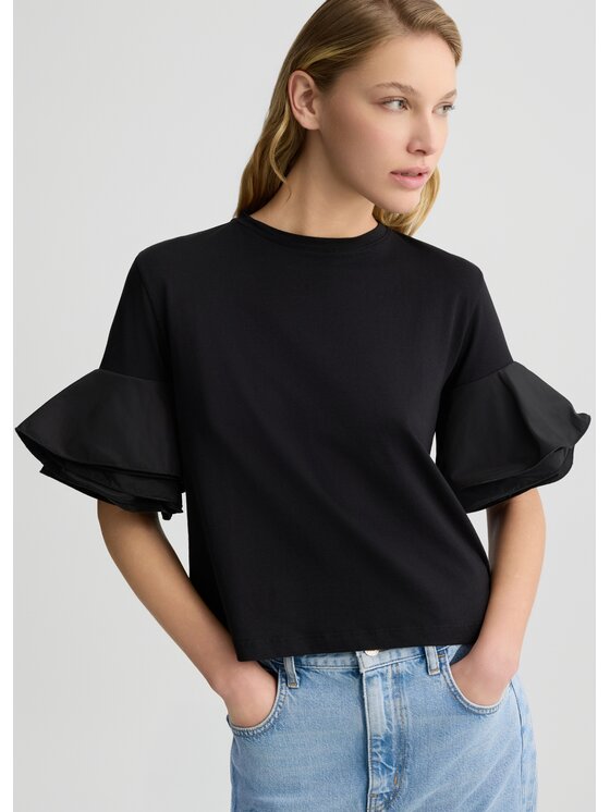 Liu Jo Liu Jo T-Shirt CA5006J630822222 Czarny Regular Fit