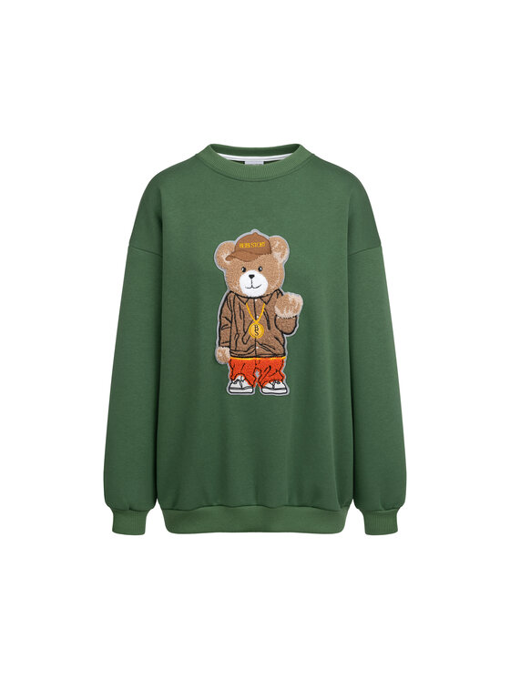 Bejbi Story Bejbi Story Bluza Snoop Teddy dla mamy i taty Zielony Oversize