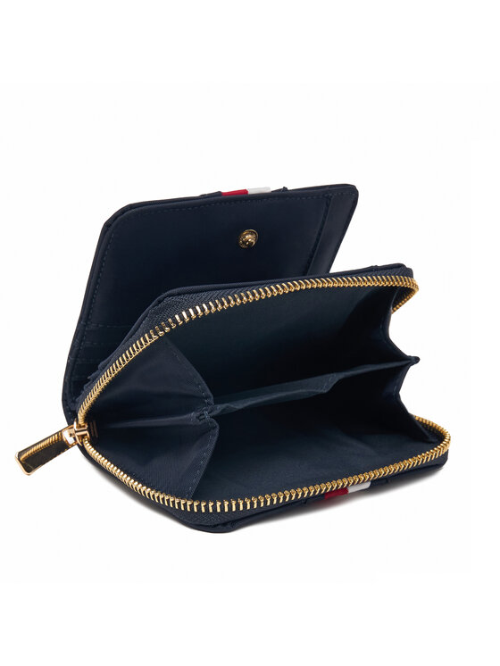 Tommy Hilfiger Tommy Hilfiger Portofel Th Icon Med Za W/Flap Nylon Corp AW0AW19164 Bleumarin