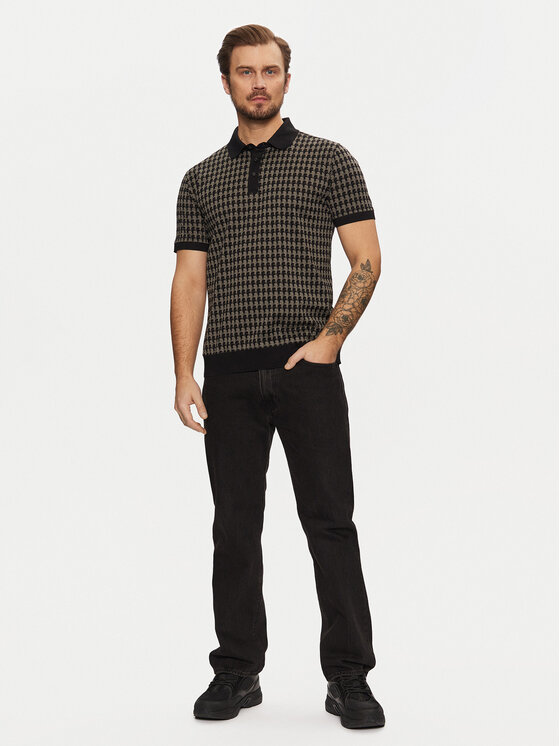 KARL LAGERFELD KARL LAGERFELD Тениска с яка и копчета 745084 551202 Черен Regular Fit