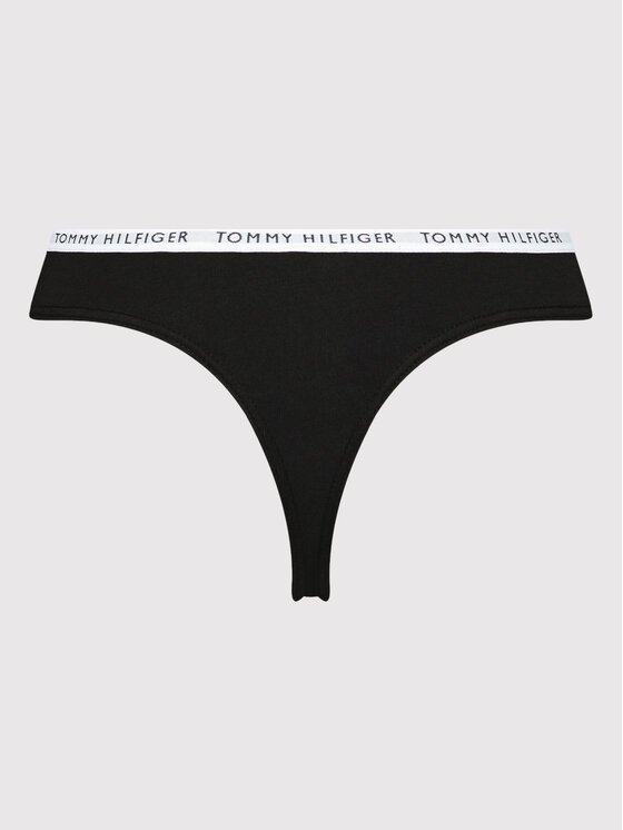 Tommy Hilfiger Tommy Hilfiger Sada 3 kusů string kalhotek UW0UW02829 Černá