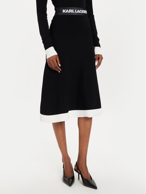 Női Trapéz szoknya KARL LAGERFELD, Méret: XS, Fekete, 245W1230