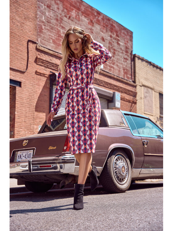 Made of Emotion Made of Emotion Vestito da giorno M706 Rosa A-Line Fit