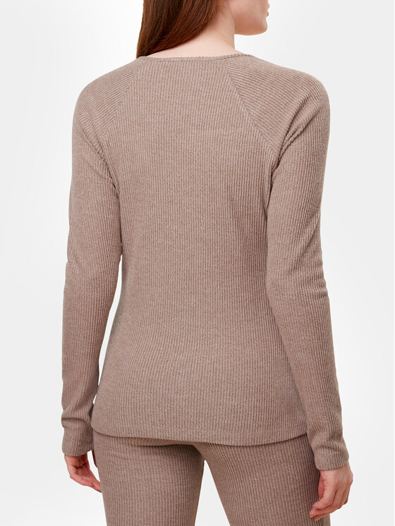 Triumph Triumph Koszulka piżamowa Thermal MyWear Top LSL 10216551 Beżowy Regular Fit