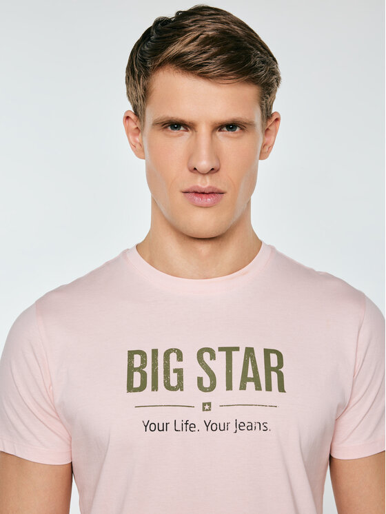 BIG STAR BIG STAR T-Shirt BRUNO Różowy Basic Fit