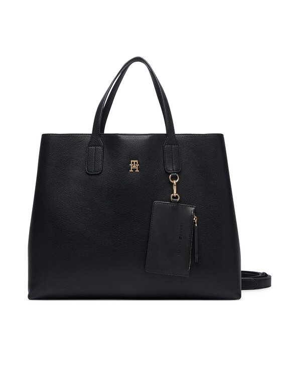Tommy Hilfiger Tommy Hilfiger Дамска чанта Th Icon Satchel AW0AW18723 Черен