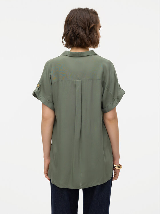 Vero Moda Vero Moda Koszula Bumpy 10310139 Zielony Regular Fit