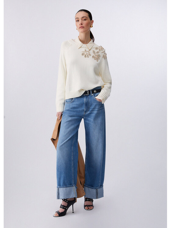 Liu Jo Liu Jo Maglione WA6219MA97P10701 Crema Regular Fit