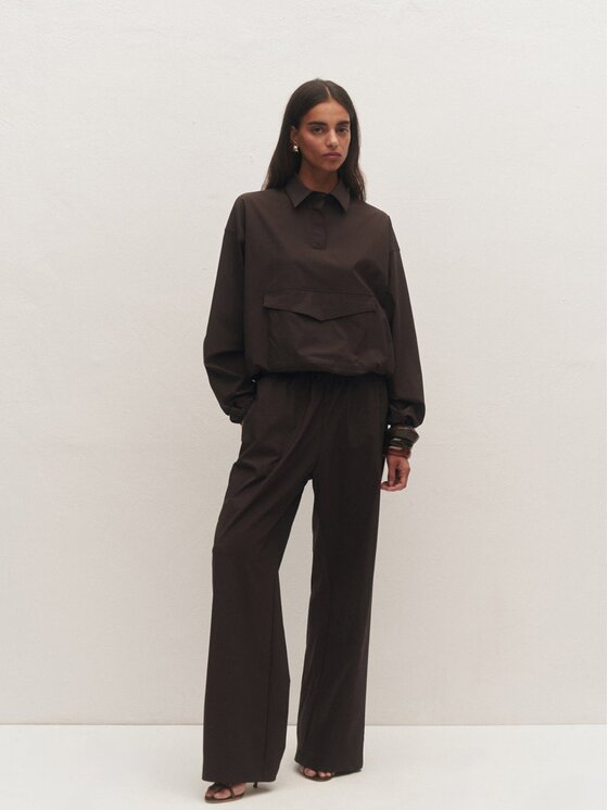 Le Collet Le Collet Bluza DOMINICA Brązowy Oversize