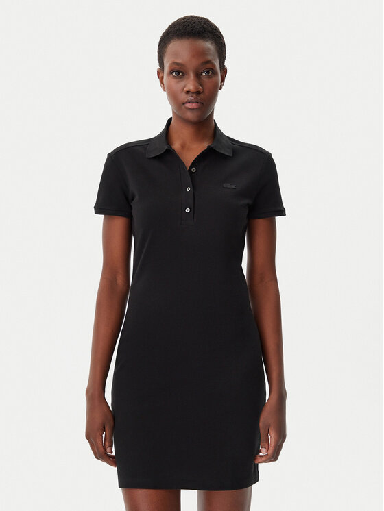 Lacoste Každodenné šaty EF5473 Čierna Slim Fit