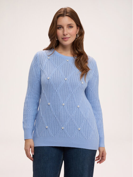 Fiorella Rubino Fiorella Rubino Sweter M577L008877N004 Turkusowy Regular Fit