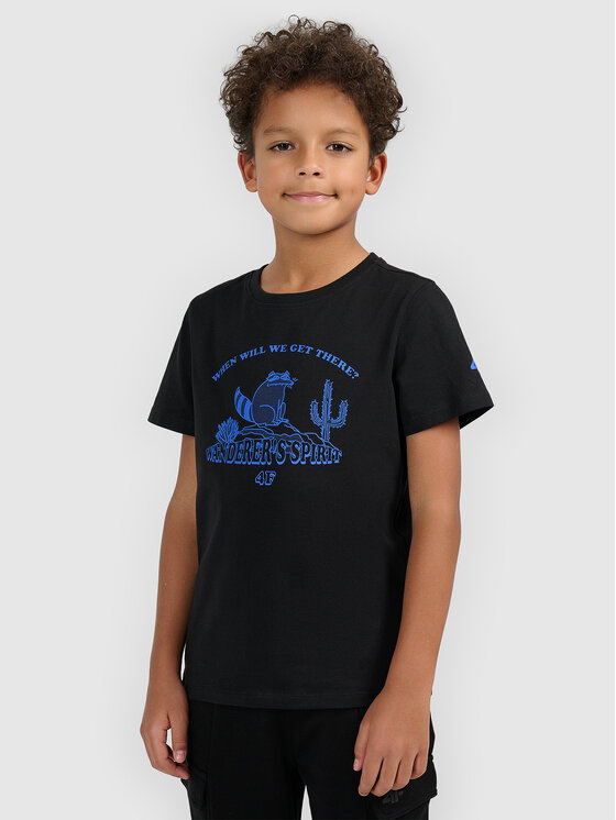 4F 4F T-Shirt HIKING TRIP Czarny Regular Fit