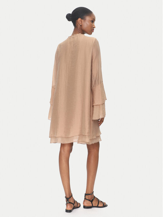 ViCOLO ViCOLO Sukienka letnia TD0753 Beżowy Regular Fit