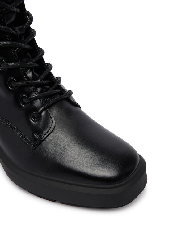 Calvin Klein Calvin Klein Trzewiki Block Heel Ank Boot Laceup Lth HW0HW03174 Czarny
